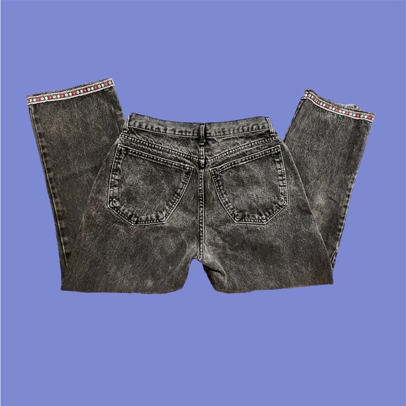 vintage embroidered jacquard mom jeans - Picture 1 of 4